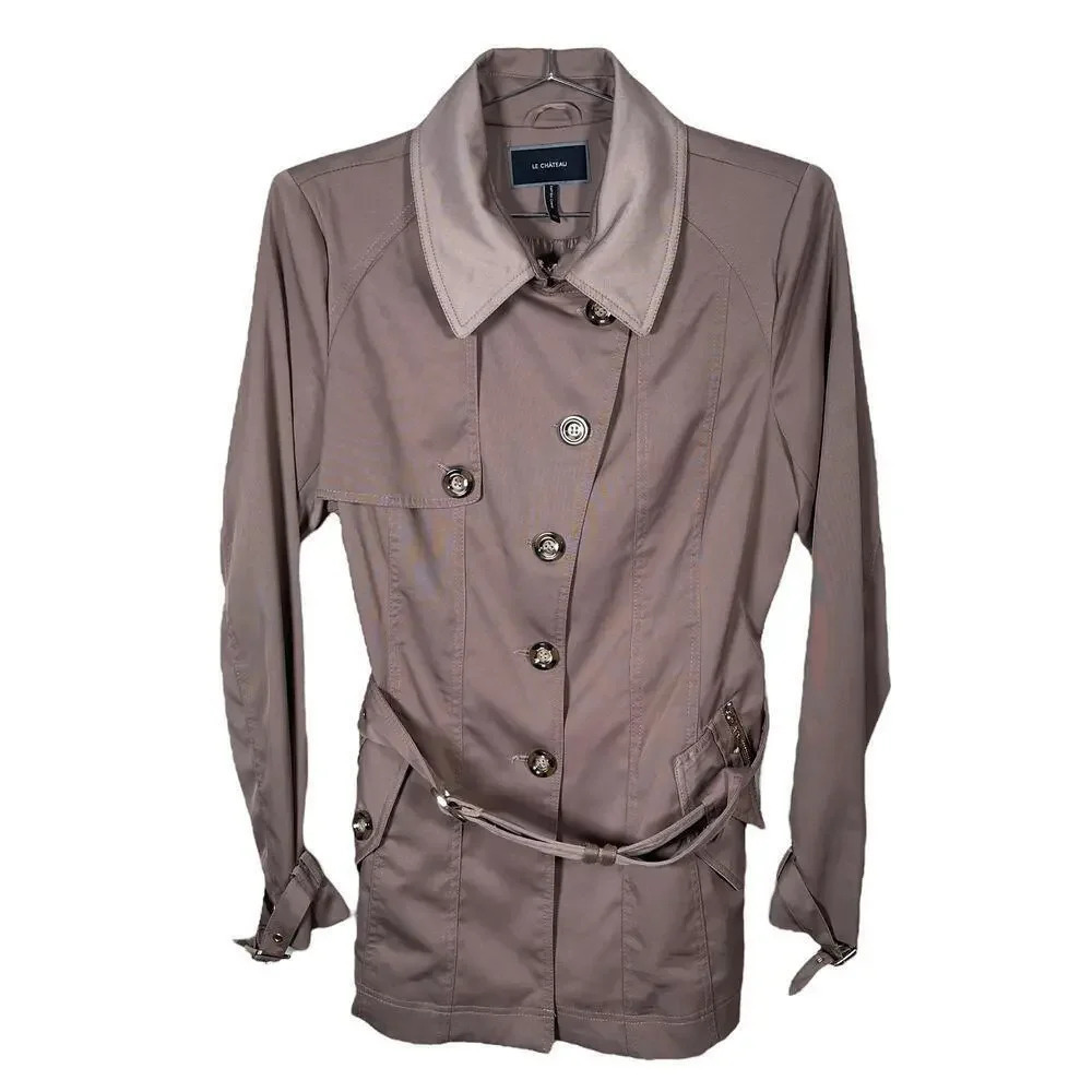 2000s‎ Le Chateau Camel Brown Trench Coat Large